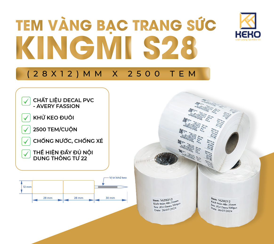 TEM TRANG SỨC 28X12
