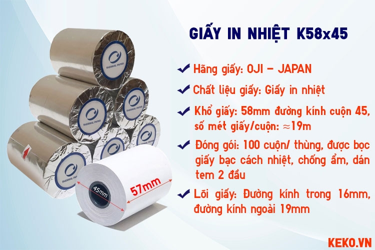 GIẤY IN HÓA ĐƠN K58x45 THÔNG SỐ