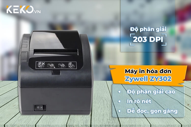 MÁY IN HÓA ĐƠN ZYWELL ZY302 ĐỘ PHÂN GIẢI
