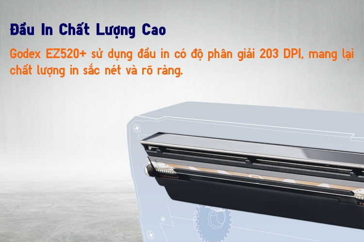 MÁY IN MÃ VẠCH GODEX EZ520+ ĐẦU IN