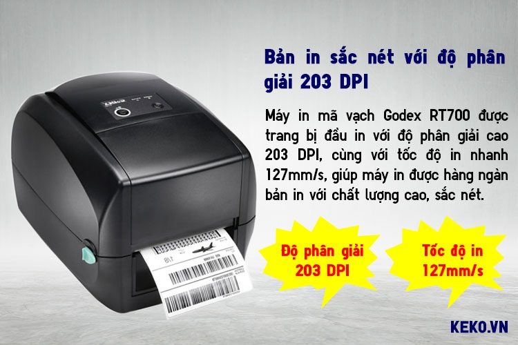 MÁY IN MÃ VẠCH GODEX RT700 BẢN IN