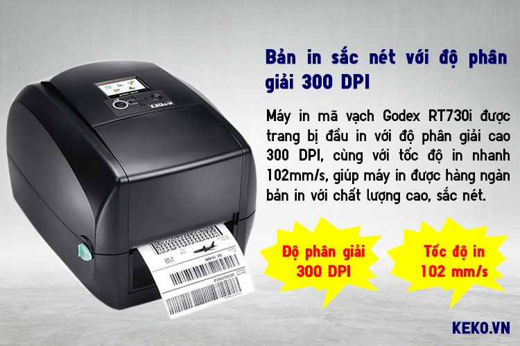 MÁY IN MÃ VẠCH GODEX RT730I DO PHAN GIAI