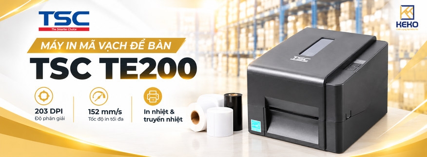 Máy in mã vạch TSC TE200 độ phân giải 203 DPI