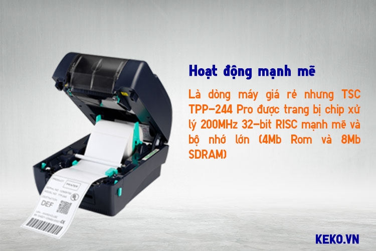 MÁY IN MÃ VẠCH TSC TTP-244 PRO HOẠT ĐỘNG
