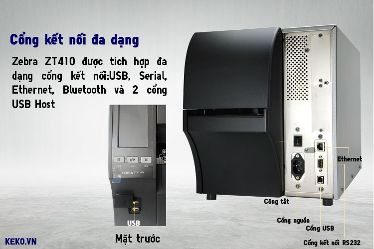 ZEBRA ZT411 CỔNG KẾT NỐI