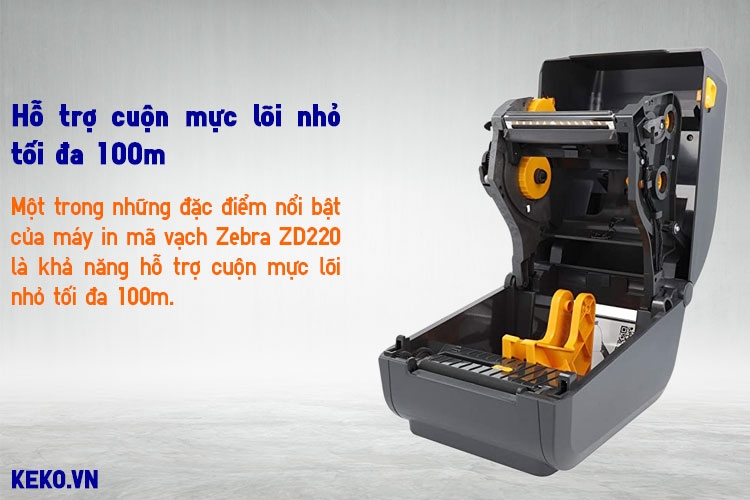 MÁY IN MÃ VẠCH ZEBRA ZD220 CUỘN MỰC