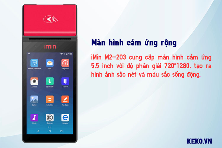 MÁY POS BÁN HÀNG CẦM TAY IMIN M2-203  MÀN HÌNH