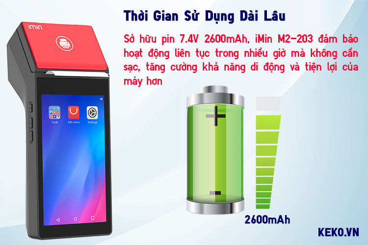 MÁY POS BÁN HÀNG CẦM TAY IMIN M2-203 PIN 