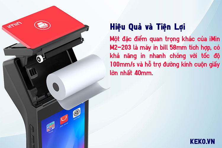 MÁY POS BÁN HÀNG CẦM TAY IMIN M2-203  TỐC ĐỘ