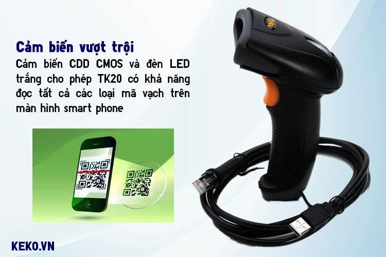 MÁY QUÉT MÃ VẠCH TEKI TK20 CẢM BIẾN