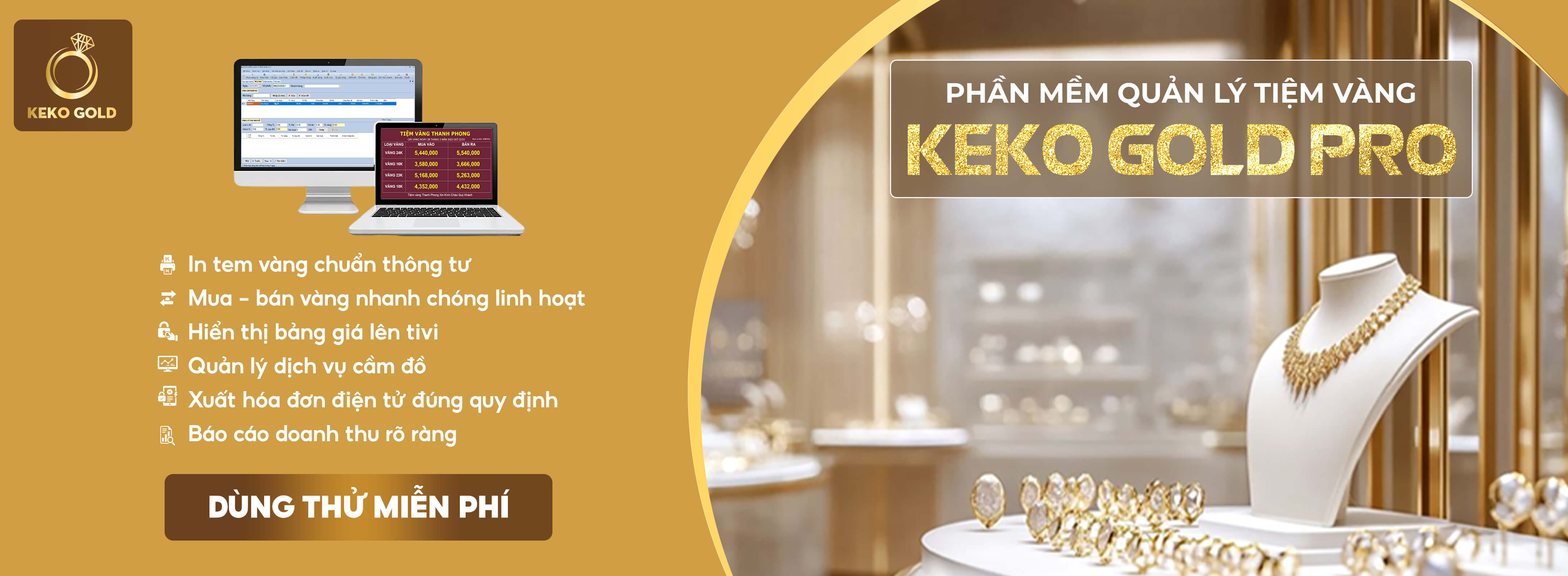 Phần mềm quản lý tiệm vàng KEKO GOLD